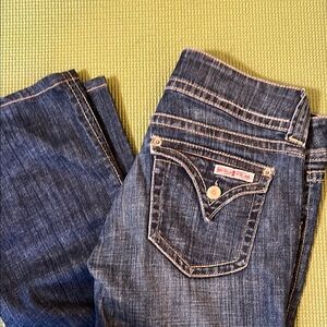 Hudson Jeans Blue Flare Wide Leg Premium Denim size 29 Great condition